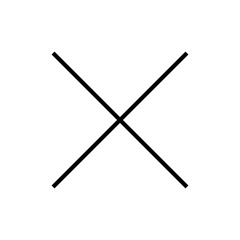 Minimalistic black cross icon on a transparent background. Perfect for use in various design contexts. 