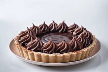Opulent Double Chocolate Malted Tart with Glistening Finish