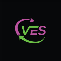 VES Letter Initial Logo Design Template Vector Illustration