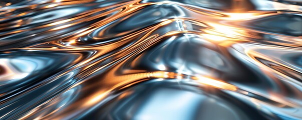 Shiny metal texture with polished finish, 4K hyperrealistic photo