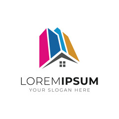 Real Estate logo design template vector illustration. Home logo