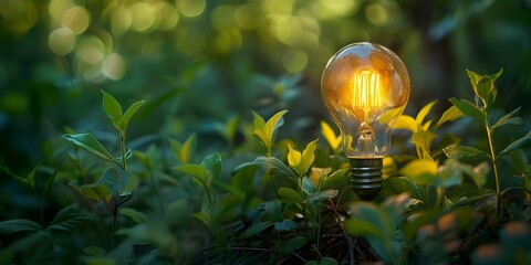 "Green Energy Light Bulb A Sustainable Choice for Earth Day". Concept Earth Day, Sustainable Energy, Light Bulb, Green Living, Eco-Friendly Lighting