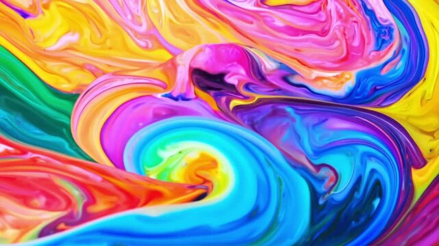 Abstract background with rainbow colors liquid surface with waves. Seamless reversible texture loop for logo, text, presentation. LGBT Love, Equal, Diversity concept.4k