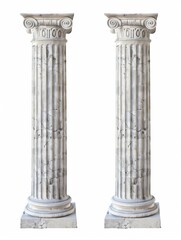 Obraz premium Two Ancient Greek or Roman Columns isolated on white background