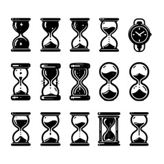 hourglass set vector illustration isolated