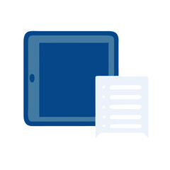 Blue Tablet and List Icon, Digital Learning and Education Tools