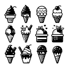ice cream set vector illustration isolated