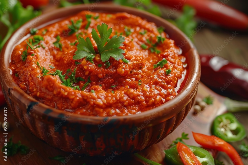 Poster ajvar served in a bowl