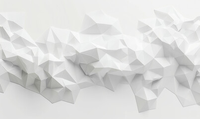 Fototapeta premium Abstract White Polygonal Textured Background with 3D Geometric Shapes, Modern Minimalist Design, Architectural Surface, Creative Graphic Resource for Digital Art and Design