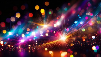 Fototapeta premium 黒い背景に光る虹色、クールで幻想的なプラズマのアクセント、スタイリッシュに表現 Generated by AI