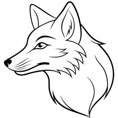 Elegant Wolf Head Illustration in Clean lineart Vector Style.