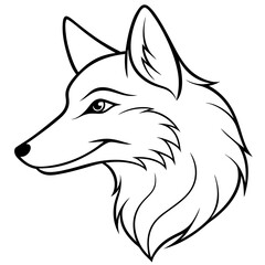Elegant Wolf Head Illustration in Clean lineart Vector Style.