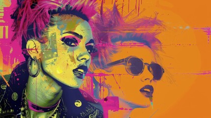 Illustration for punk poster or flyer. Musical anarchy and independence