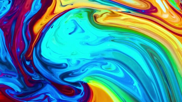 Abstract background with rainbow colors liquid surface with waves. Seamless reversible texture loop for logo, text, presentation. LGBT Love, Equal, Diversity concept.4k