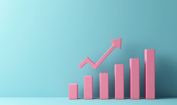 pink graph growing upward