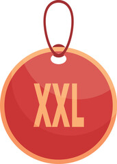 Obraz premium Red clothing tag with a string, showing size xxl, for marking extra large garments
