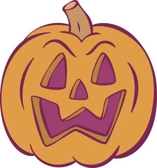 Retro groovy pumpkin halloween mascot