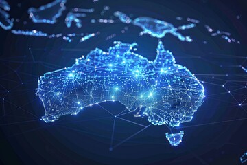 Digital map of Australia network and connectivity created with Generative AI