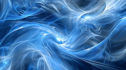 Fototapeta premium Ethereal Blue Fluid Dynamics