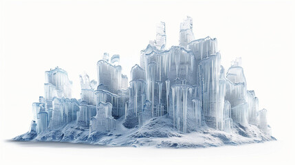 frozen castle isolated on white