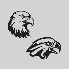 2 Eagle icon head vector style with white background 