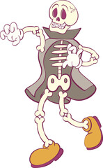 Retro groovy halloween mascot character