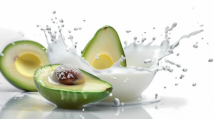 avocado, milk, splash, fresh, healthy, fruit, creamy, nutritious, green, ripe, dairy, superfood, organic, diet, vitamin E, healthy fats, breakfast, smoothie, food photography, delicious, refreshing, n