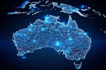 Digital map of Australia network and connectivity created with Generative AI
