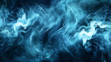 Obraz premium Mystical Blue Abstract Fluid Motion