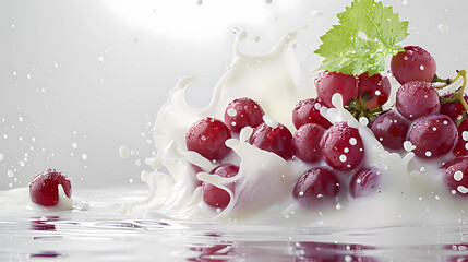 Grapes Splash in Milk