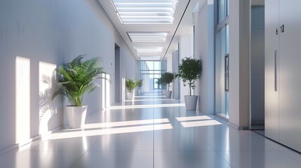 Corridor Environment. AI generated art illustration.