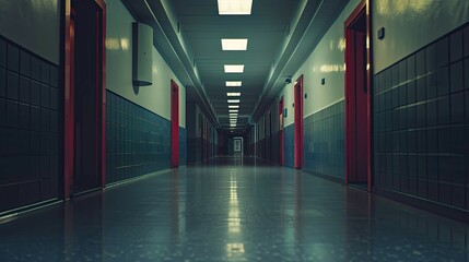 Corridor Environment. AI generated art illustration.