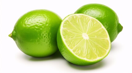 Citrus lime fruit isolated on white background cutout