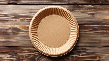 Cardboard plate on wood surface