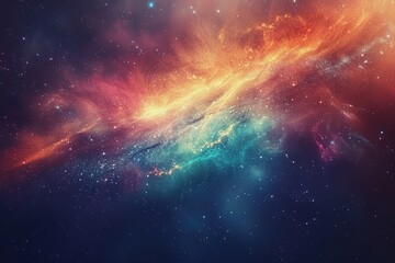 Fototapeta premium Stunning colorful nebula in outer space