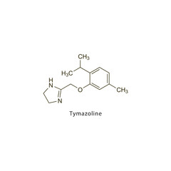 Tymazoline flat skeletal molecular structure Sympathomimetic drug used in nasal congestion treatment. Vector illustration scientific diagram.