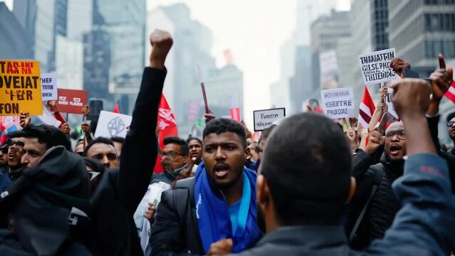 Protesters Rally In New York City Generative AI