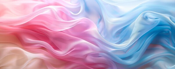 Obraz premium Abstract background of flowing pink and blue fabric with soft light
