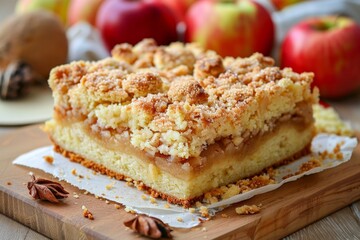 Delicious apple pie piece of cake