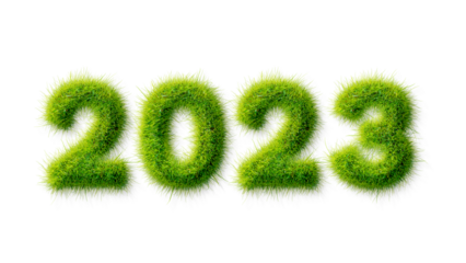 2023 Happy New year, Alphabet letter grass Happy effects, 