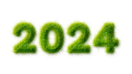 2024 Happy New year, Alphabet letter grass Happy effects, 