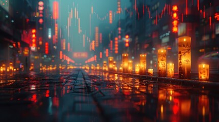 Obraz premium Rainy Night in the City