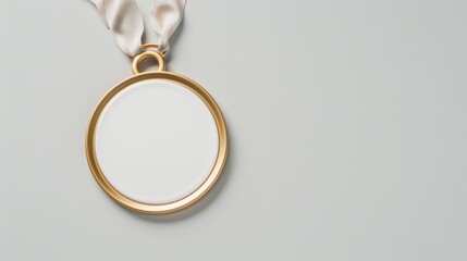 Award Medal Mockup isolated white background, a high-resolution photo, focus cover all object