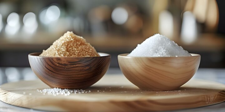 Traditional Sugar vs Healthier Sugar Substitutes A Comparison for Dietary Benefits. Concept Benefits of Plant-Based Diet, Cooking Tips for Newbies, Healthy Snack Ideas