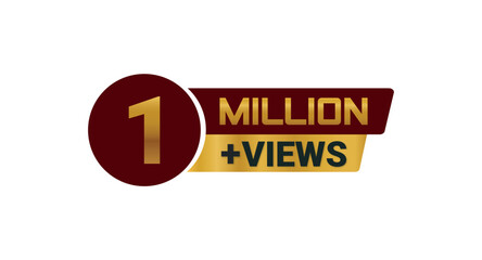 1 Million Views Celebration Vector Icon Badge PNG