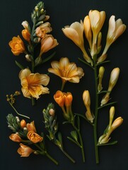 Obraz premium A vase with colorful flowers placed on a rustic wood table, perfect for interior decoration or photography props