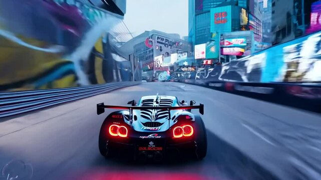Race game with fast car Driver Control In Racing Simulation Mobile Game. Losing Race Simulation In Video Game With Mobile Interface. Mobile Gaming Concept. You Lose. Fast Cars In Race Simulation