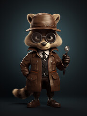 Detective Raccoon in Top Hat