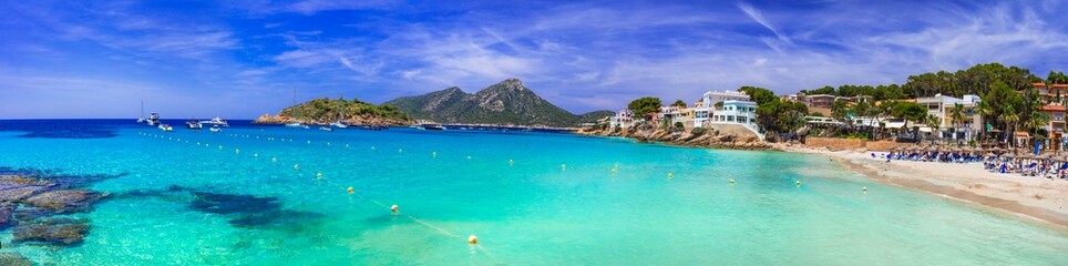 Mallorca Balearic islands charming places to visit - Sant Elm (San Telmo) fishing village with great beach and stunning view of Dragonera island