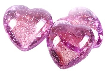 Sparkly pattern featuring adorable 3d gel heart charms for accessories